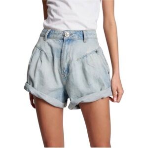 ONE TEASPOON x Free People Kansas Streetwalker High Rise Denim Shorts 24 New
